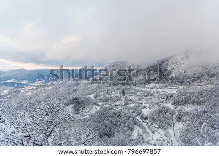 Winter landscape in Certej,Romania