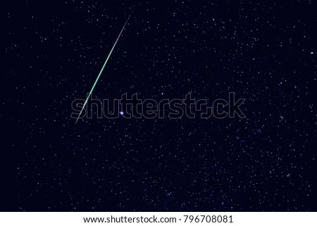 beautiful night sky and stars with meteor or shooting star as background