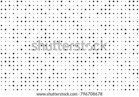 Grunge dotted bckground with circles, dots, point different size, scale. Halftone pattern. Design element for web banners, posters, cards, sites, panels. Black and white color Vector illustrtion