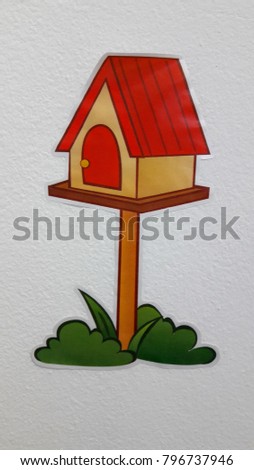 Bird house sticker