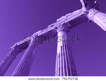 Purple-violet colored Apollo Ancient Temple in Side