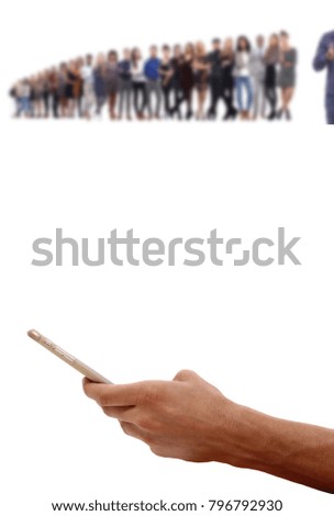 Group of people and a phone