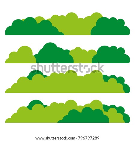 Green bush set icon. Flat design. Vector. Royalty-Free Stock Photo #796797289