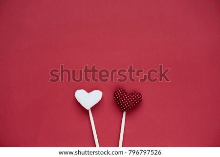 Valentine day background with two love gift hearts