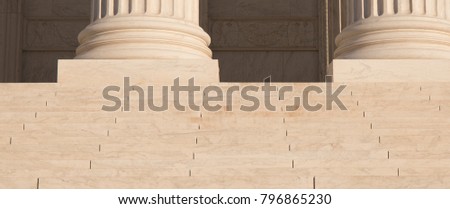 Close up photo of the steps at the Supreme Court in Washington, D.C. 