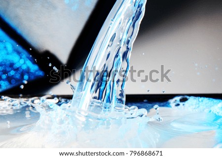 Water background /  Pure water has no smell, taste, or color. Lakes, oceans, and rivers are made of water. 