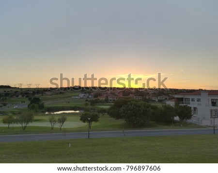 Sunrise over golf course