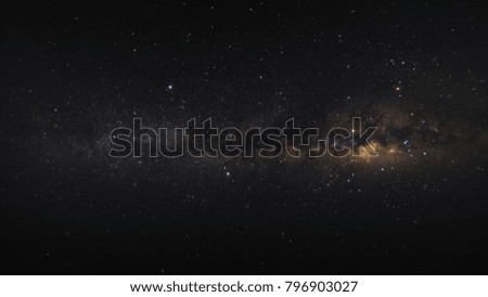 Clearly milky way galaxy with stars and space dust in the universe 