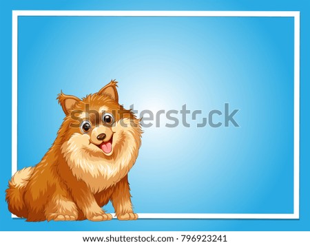 Border template with cute dog illustration