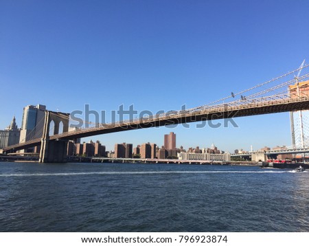 The Brooklyn Bridge and Manhattan as seen from Brooklyn