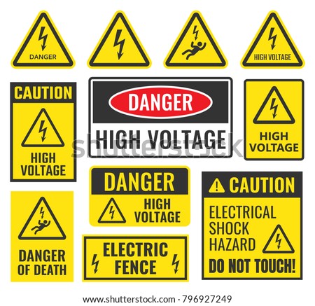 high voltage sign Royalty-Free Stock Photo #796927249