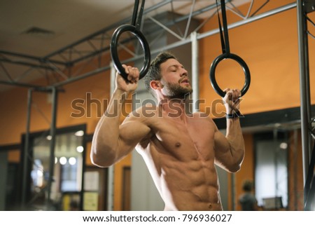 Fit man doing exercise
