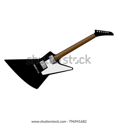 Electric Rock Star Guitar Vector Illustration Graphic