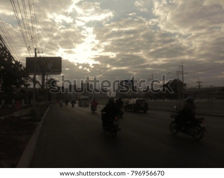  Blurry City landscape local asian with light Through beautiful clouds,need blur picture