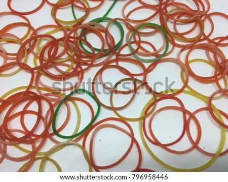 rubber elastic band on white background