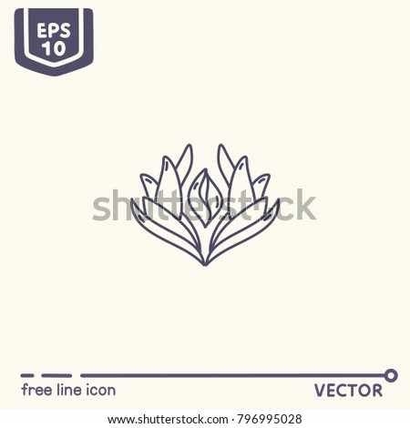 Free line icon style - flower. EPS 10 Isolated object