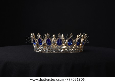 beautiful crown on black background Royalty-Free Stock Photo #797051905