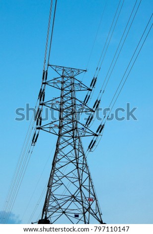 High voltage electrical tower /translation meaning : no climbing