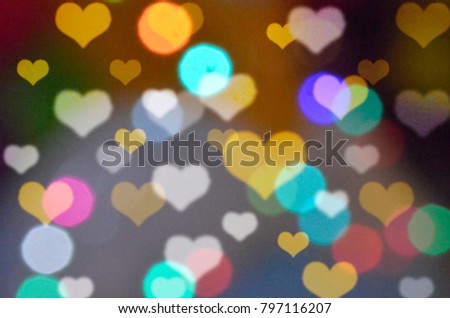 Heart beautiful Background bokeh of colorful lights for use as illustrations in art and design.
