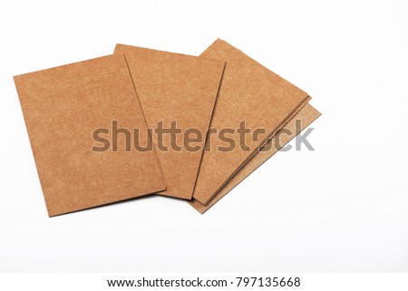 Brown business card on blanoo background. Mockup. Isolated.