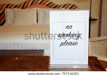 No smoking please, italian hotel room	