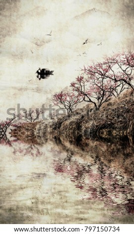 Water and ink landscape