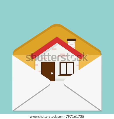 Business house vector. free space for text. wallpaper. mail. business.