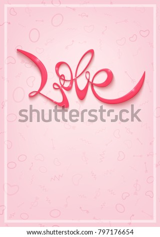 Happy Valentines Day greeting card. Vector banner or poster template. Postcard for a loved one. February 14.