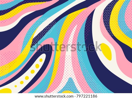Creative geometric colorful background with patterns. Collage. Design for prints, posters, cards, etc. Vector.