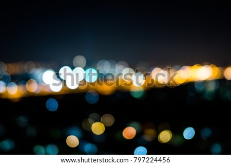 Abstract Light Bokeh Background.Bokeh City Night.