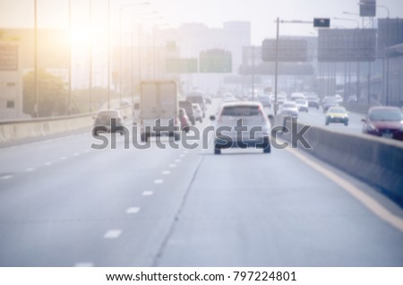 Blurred background abstract and can be illustration to article of traffic in Bangkok Thailand.