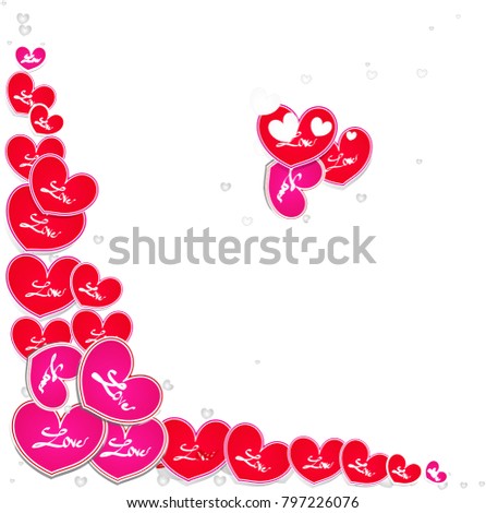 Colored heart and write letter love you on white background, EPS10