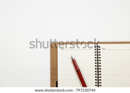 Note on white background, Note for designer, paper and pen on white background.