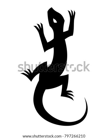 Lizard silhouette vector icon.