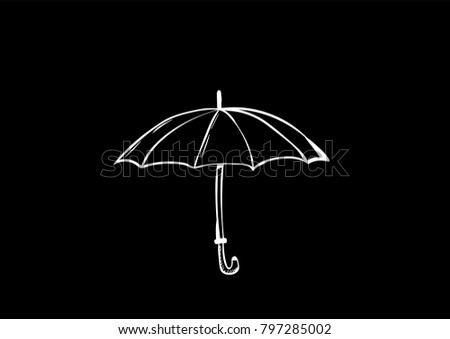 umbrella icon vector doodle