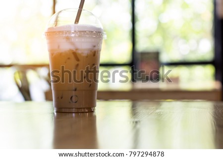 Morning refreshment with ice cappuccino