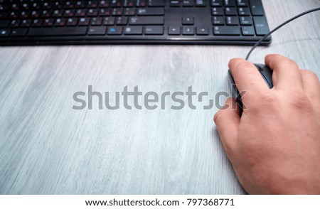 mouse and keyboard on the tablet
