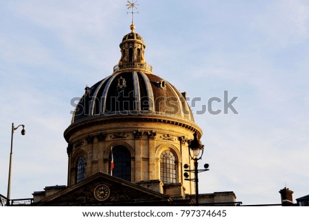 a picture of a dome on top of an old building in Paris France