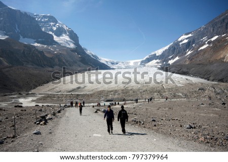 Athabasca Glacier and Columbia Ice Fields, Banff National Park, Alberta, Canada Located about an 1-1/2 hour drive north of Lake Louise. These Pictures were taken in the year 2017.