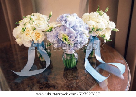 wedding bouquet, rings and shoes