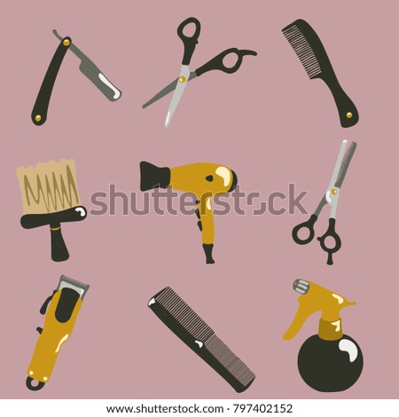 Image objects for barber shop.