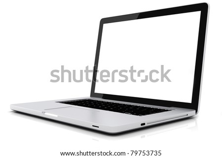 3d laptop isolated on white background