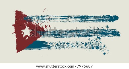 Vector flag of Cuba  by dirty brush Royalty-Free Stock Photo #7975687
