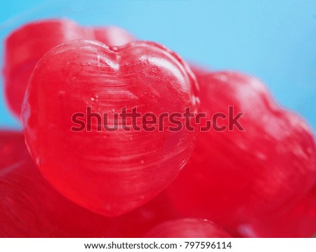 Close up candy heart Background. Concept for Valentine day and love.