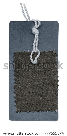 gray-blue cardboard tag with a tissue sample