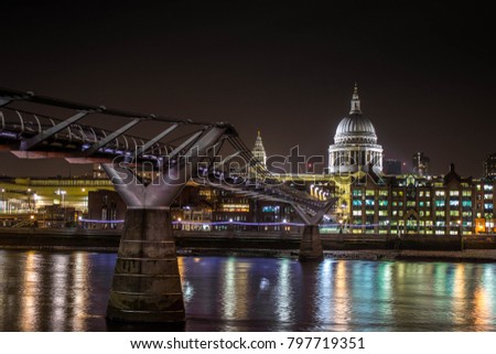 Millennium Bridge and St Paul's Cathedral, London 