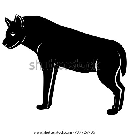 Vector image of a hyena silhouette on a white background