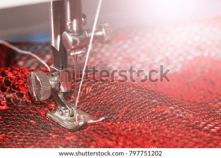 Sewing machine, close-up, object hobby and work