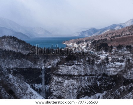 Chuzenji lake and Kegon fall in Nikko japan. This photo was taken in winter 2017