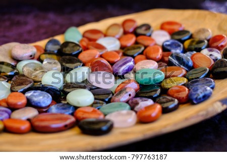 Collectione of natural stones precious melangées, color difefrentes.